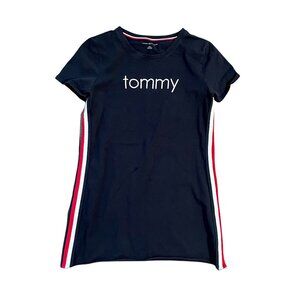 Tommy Hilfiger womens Blue Embroidered T-shirt dress Size S